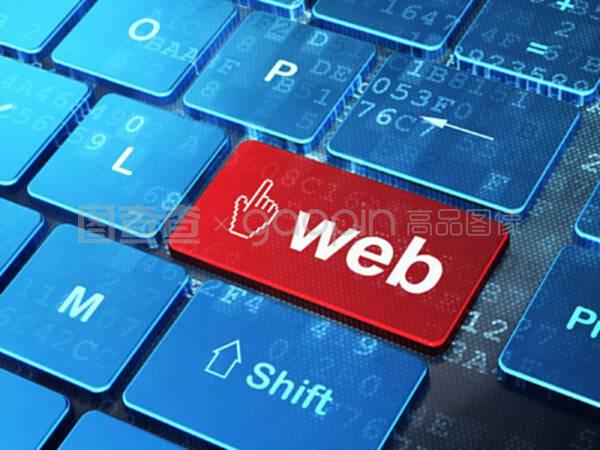 網(wǎng)絡開發(fā)概念鼠標光標和計算機鍵盤上的網(wǎng)絡